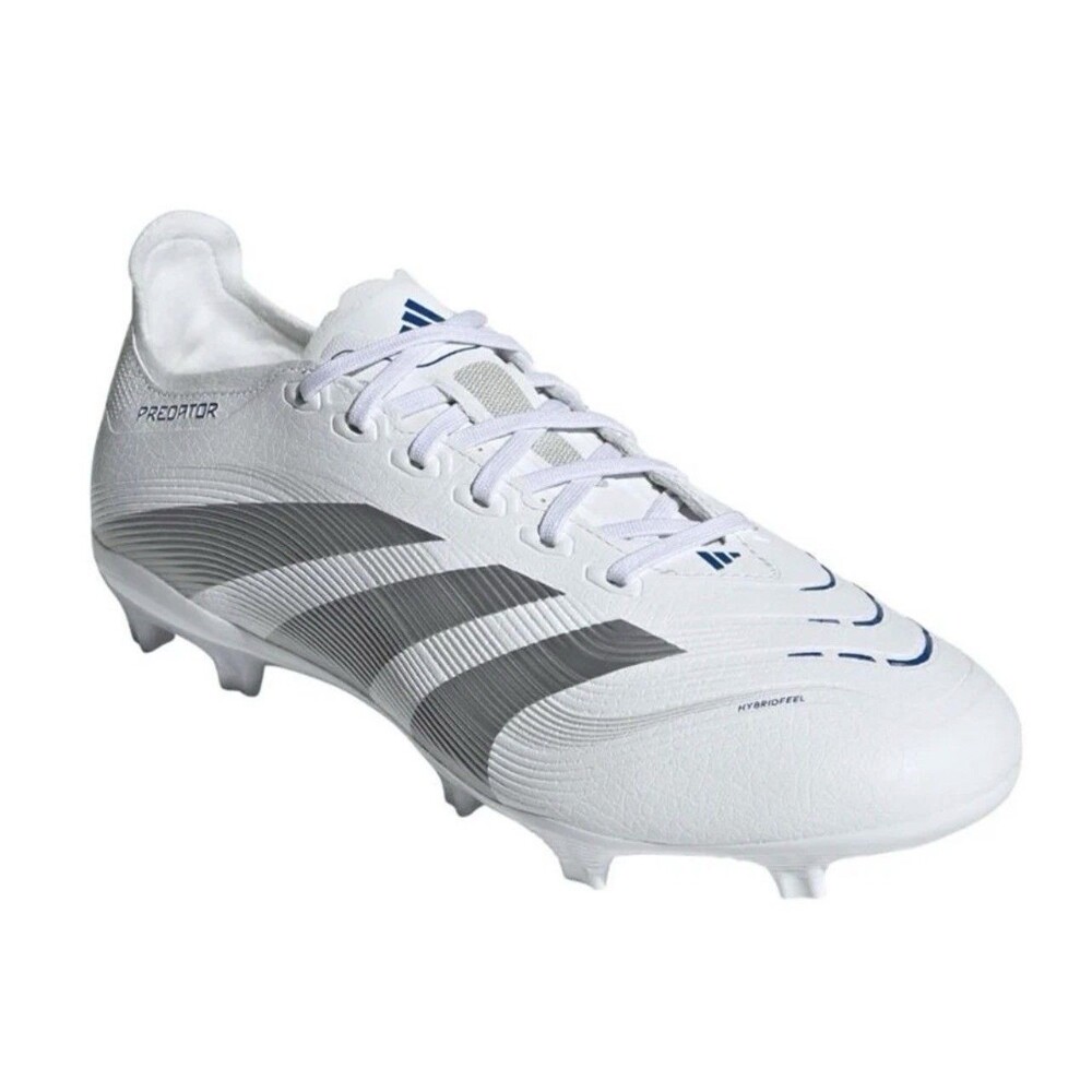 New Adidas Mens Predator League FG/MG Soccer Cleats ID1327 White/Silver Size 7